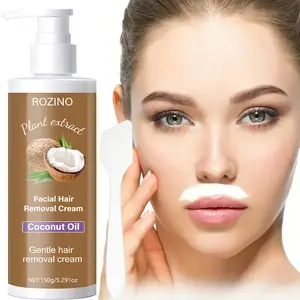 【Ten pack at a better price】ROZINO Facial Depilatory Cream, Coconut Facial Hair Removal Cream for Women for Upper Lip and Chin for Women for Sensitive Skin, Gentle and Non-irritating