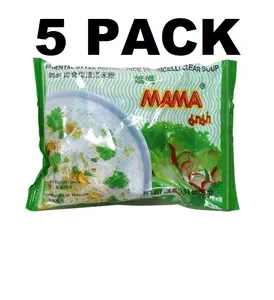 MAMA Oriental Style Instant Rice Noodles Vermicelli Clear Soup 9.7 oz 1.94 oz ea 5 Packs Thai Product Taffy