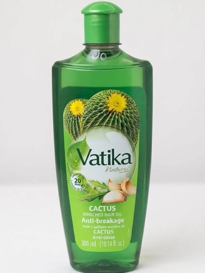 Dabur Vatika Cactus Anti-Hair Fall & Strengthening Treatment with Vitamins, Natural Conditioner for Scalp Care & Oiling Routine, 300ml, Hydrate, Moisture, Female, Adults, Onion Extract, Anti-Fall, Haircare, Hair Oiling Routine, Hydration, All Types, An