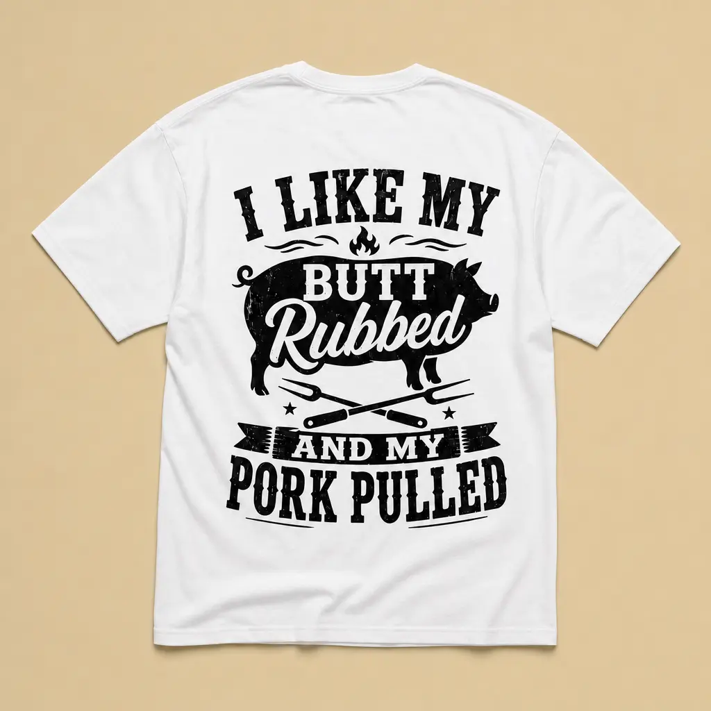 Men's 100% Cotton Fabric Top, Cute BBQ Theme Printed Graphic T-Shirt - Funny Pulled Pork Tee for Dad, Grill Master Pitmaster Outfit for All Seasons Casual Wear, Crew Neck, Digital Print, Grill Dad, Tops, Holiday