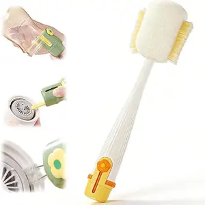 5 in 1 Long Handle Cup Cleaning Brush,Multifunctional Cup Lid Gap Cleaning Brush Set,Special Brush for Detachable Water Bottle,1 Piece