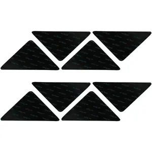8-Pack Reusable Double-Sided Non-Slip Rug Grippers – Strong Adhesive Pads Keep Corners Flat, No Floor Damage, Triangular for Area Rugs
