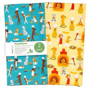 Puppington Kitchen Towels - Pasta Pups & Pizza Pawty - Cooking-Themed Kitchen & Tea Towels - Durable & Eco-Friendly - Lint-Free Cotton Cleaning Towels - Dog Parent Gift Set