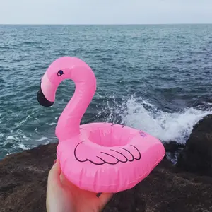 Flamingo Design Swimming Pool Float, Summer Fun Inflatable Floating Water Raft, Pool Party & Relaxation Ideal Drink Holder