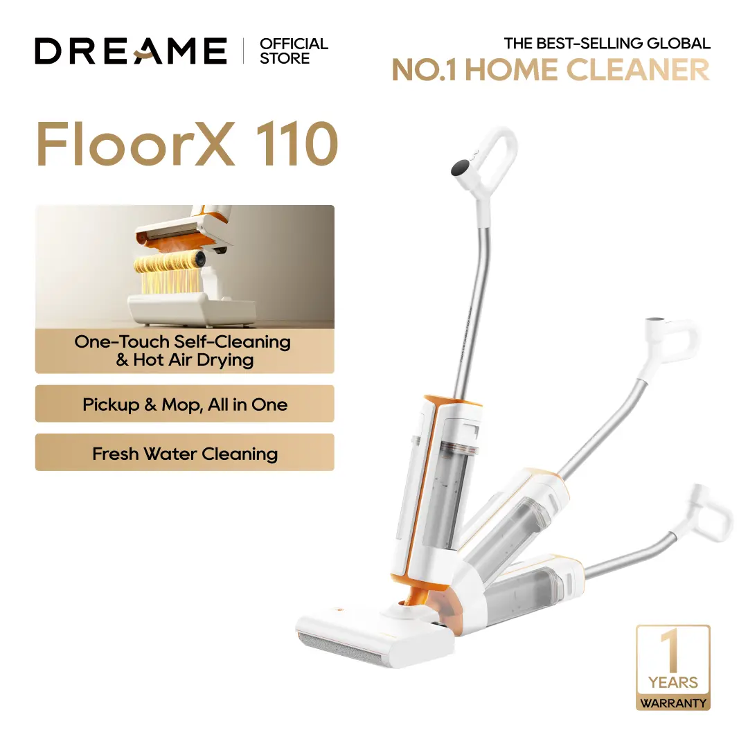 Dreame FloorX 110 Cordless Floor Washer, One-Touch Self-Cleaning & Hot Air Drying  Pickup & Mop, All in One  Fresh Water Cleaning