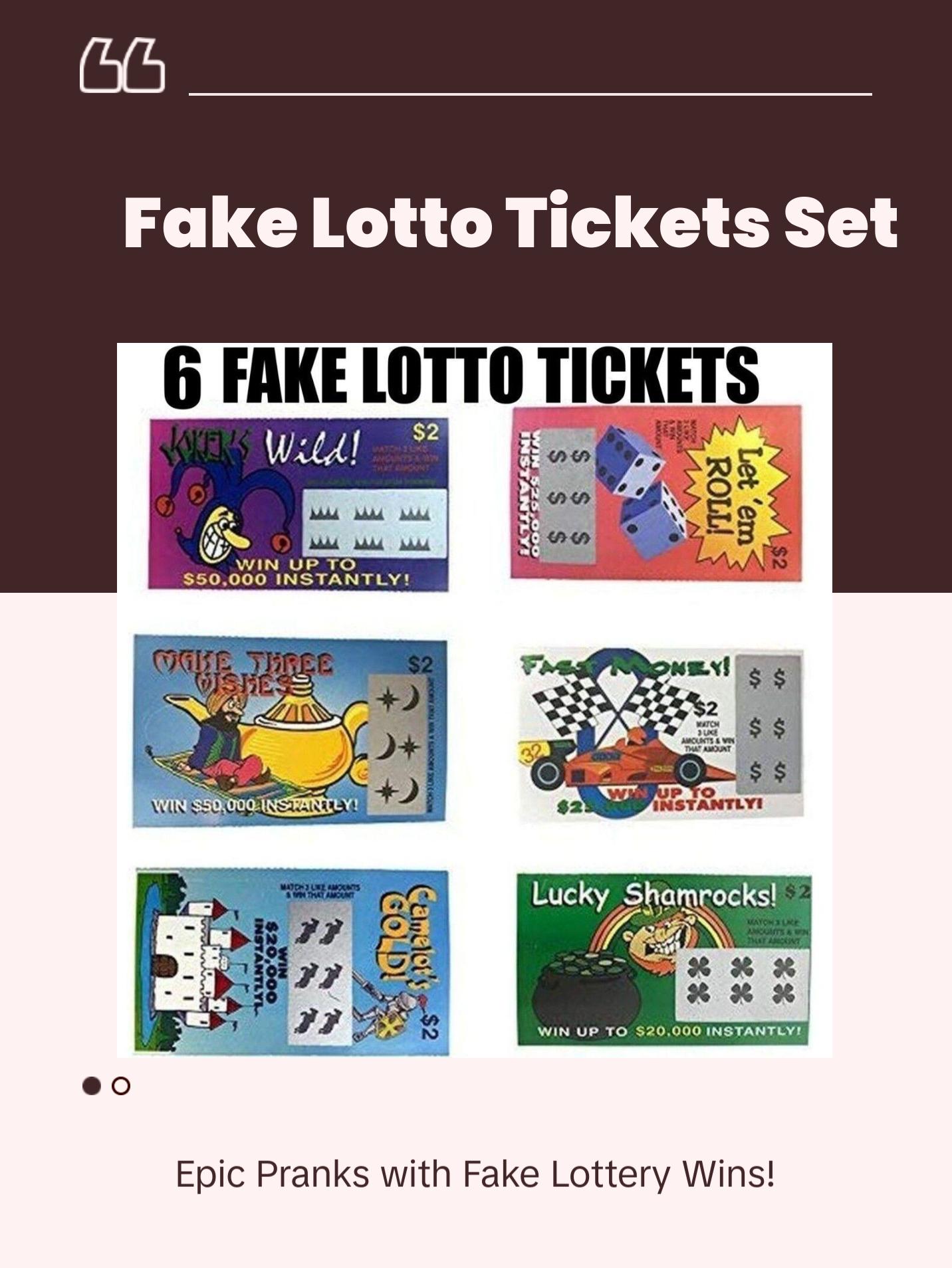 6-Pack Fake Winning Scratch-Off Lottery Tickets – The Ultimate Gag Prank! 💰😂