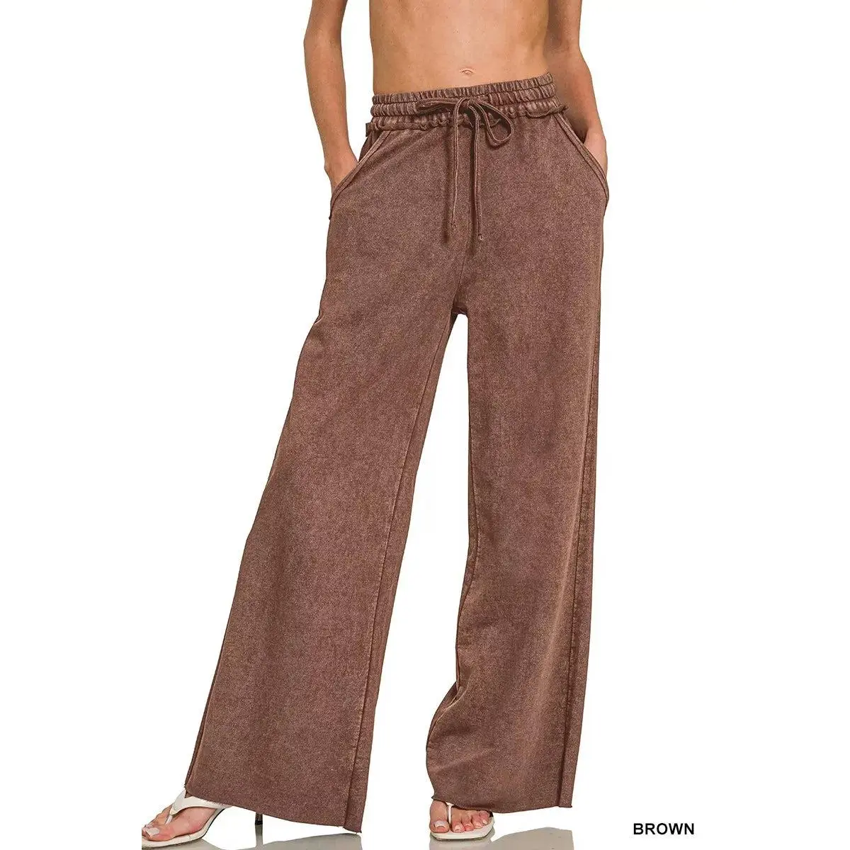 Zenana Washed French Terry Sweatpants