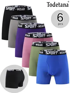 6 Pack Men's Boxer Briefs, Breathable Soft Underwear, Moisture-Wicking Comfort Fit, Multi-Color Stretch Shorts with Functional Fly, Everyday Wear, Gym, Running, All Season Essentials Gift for Men