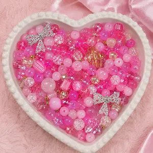 Pink Beads Mix for DIY Projects Bracelets Phone Charms