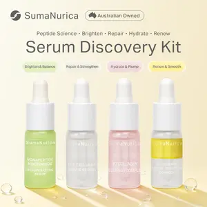 SumaNurica Regular Edition 4-Serum Set (4×5ml) - Anti-Aging, Skin Barrier Repair, Brightening, Hydrating Serums with Glycerin, Lecithin, Squalane, Saccharomyces Ferment Filtrate, SH-Oligopeptide-1 for Adults' Glowing Skin