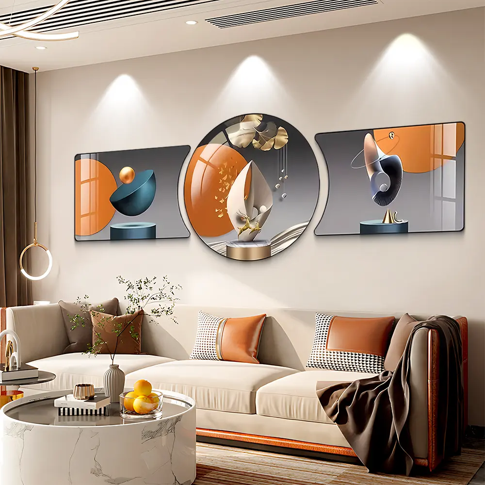 3PCS Wall Decor Living Room, Framed Decorative Paintinglight, Crystal Surface Decorative Painting Set, Victorian Style Wall Decor Suitable for Living Room Bedroom Perfect for Easter, Hanukkah, Thanksgiving, Wall Decor