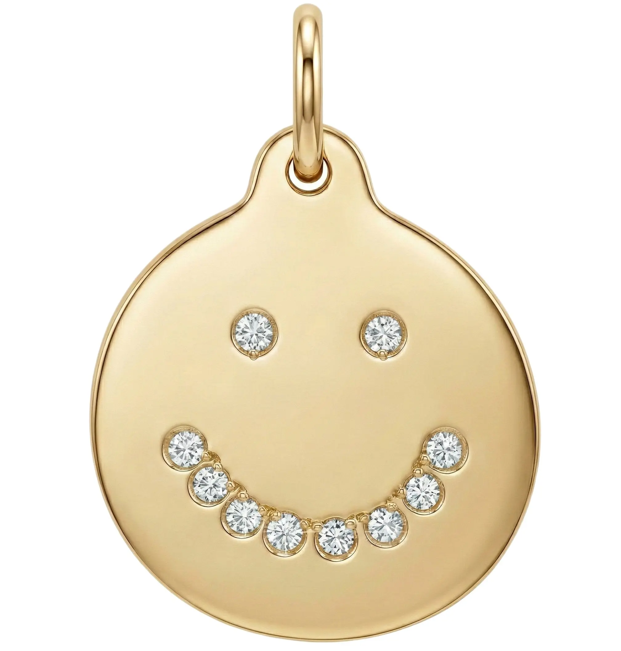 Smile Disk Charm Pavé Diamonds