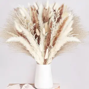 Pampas Grass Natural Dried Bouquet - 86PCS Home Decor Arrangement
