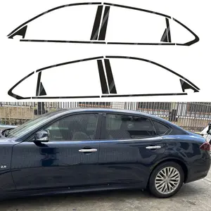 Glossy Black Chrome Delete Window Trims sticker For Infiniti QX70/M Series 2011-2017
