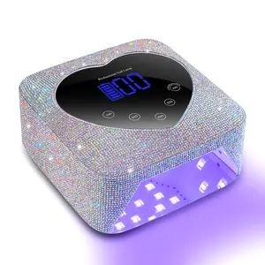 UV LED Nail Lamp,72W Rechargeable Nail Dryer Gel Polish Light with Large LCD Display,Rechargeable Nail Curing Lamp for Salon & Home (AB Diamond)