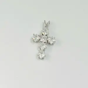 Dije de Cruz 1” - Elegant Cross Pendant with Sparkling Stones, silver 925 Perfect for Everyday Wear