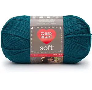 Red Heart Soft Teal Yarn - 3 Pack of 141g/5oz - Acrylic - 4 Medium (Worsted) - 256 Yards - Knitting/Crochet
