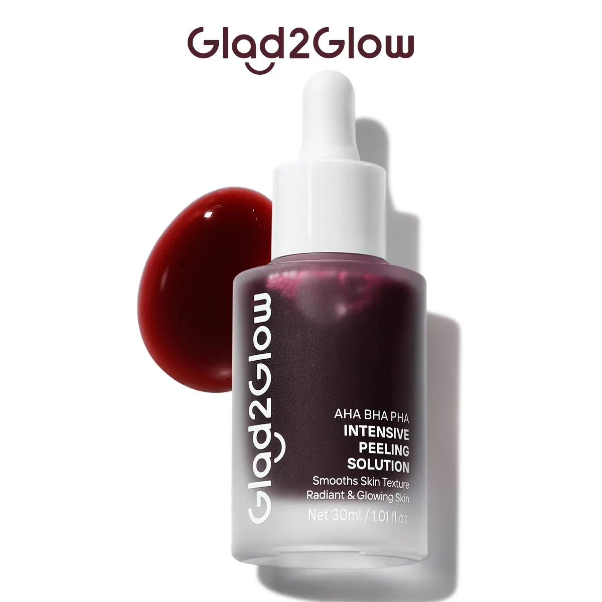 Glad2Glow AHA BHA PHA Intensive Peeling Solution | Multi-Acid Exfoliant + Niacinamide for Brightness & Smooth Texture | Viral Peeling Serum