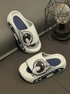 Summer Cartoon Kids Slippers, Unisex Soft Sole, Casual Cut Out Design, Ideal for Home, Bath, Outdoor, Less Than Ankle Height