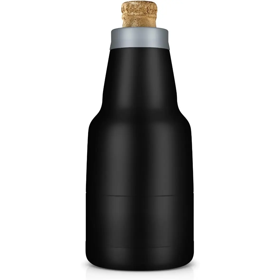 Chubby  - Mexican  Bottle Cooler - Stainless Steel Double Wall Vacuum Insulated compatible with Modelo Beers (Black)