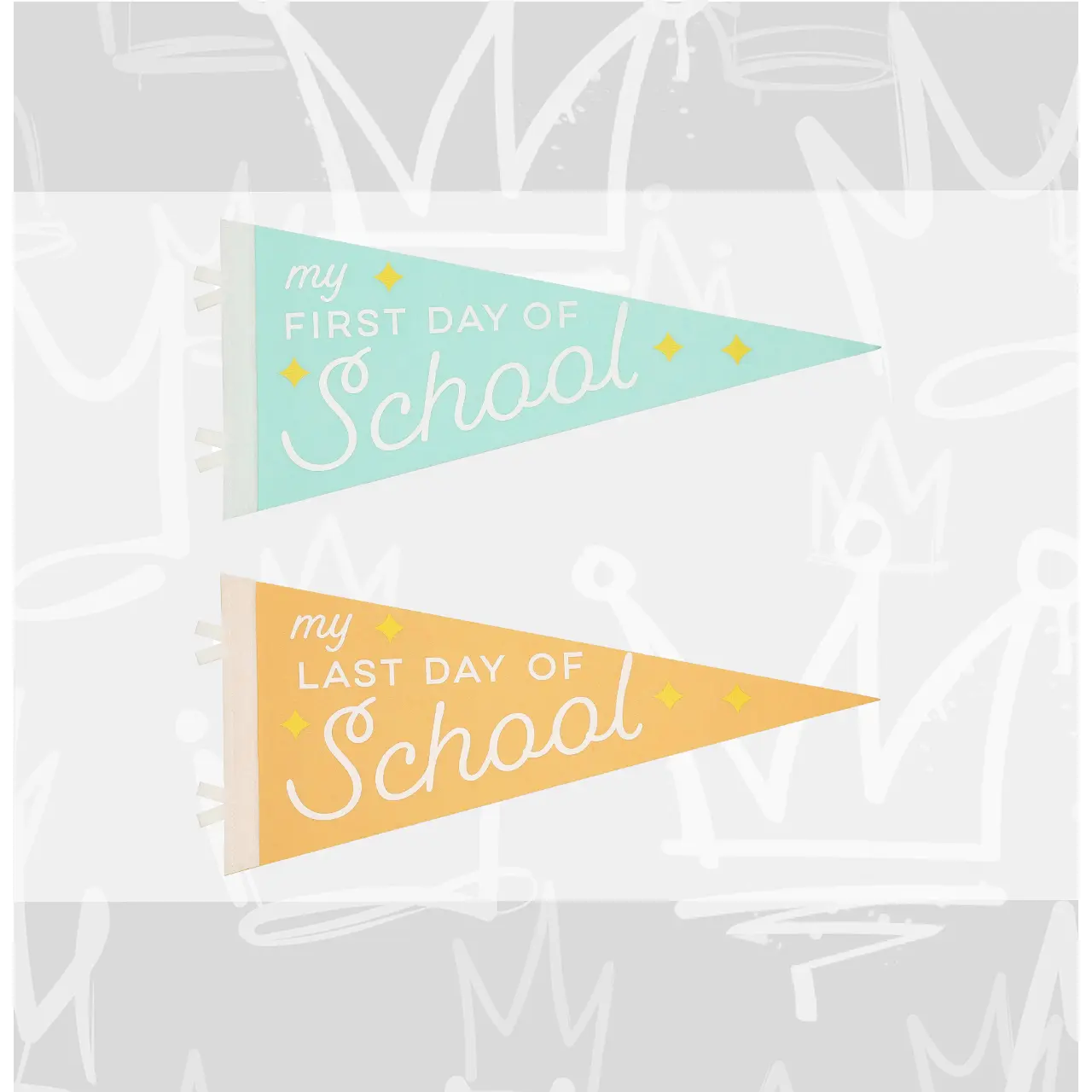 First and Last Day of School Pennant Flag