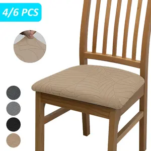 4/6 Piece Elastic Jacquard Chair Seat Covers, Durable Fashionable Furniture Protector, Suitable for Home Office Environment