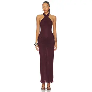 DELFI Genevieve Dress in Bordeaux