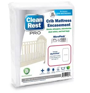 CleanRest Pro Mattress Encasement Crib, White