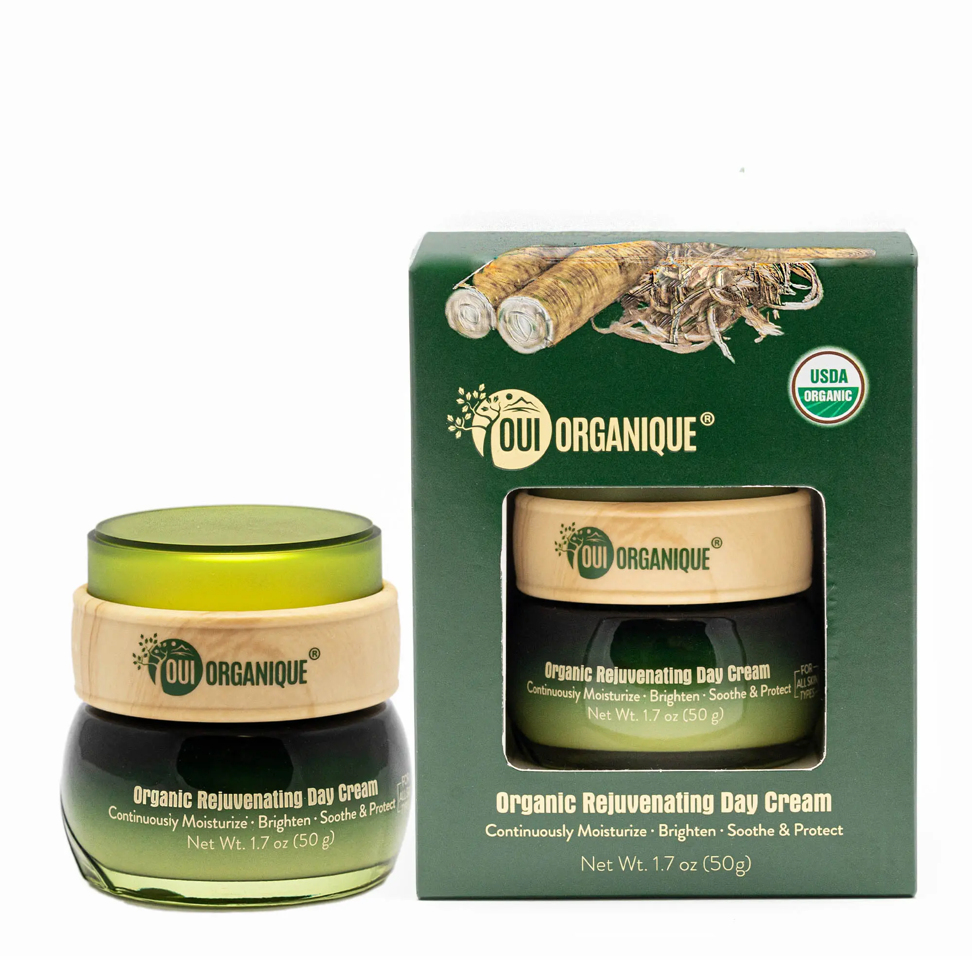 OUIORGANIQUE Certified Organic Rejuvenating Day Cream burdock Root| Detoxify |brighten|