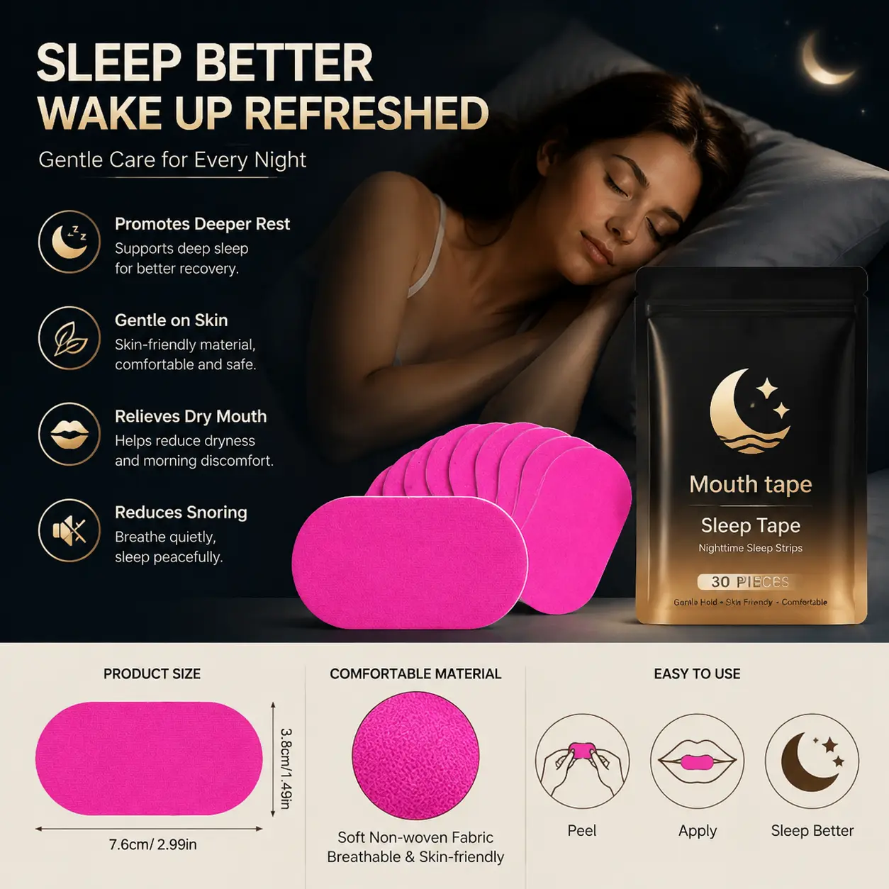 Sleep breathing correction patches, breathe through the nose, improve sleep quality