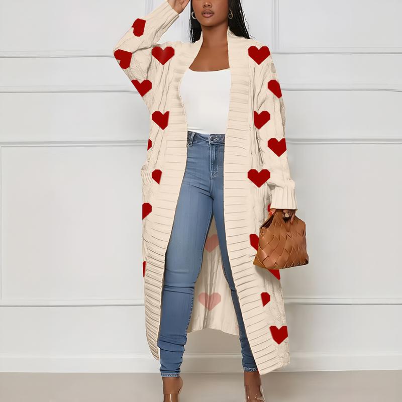 Women's Solid Color Textured Drop Shoulder Pocket Longline Cardigan, Casual Open Front Long Sleeve Knitwear for Fall & Winter, Women's Knit Clothing for Daily Wear, Lady Baggy Cardigans for Women, Womenswear, Casual Knit Top