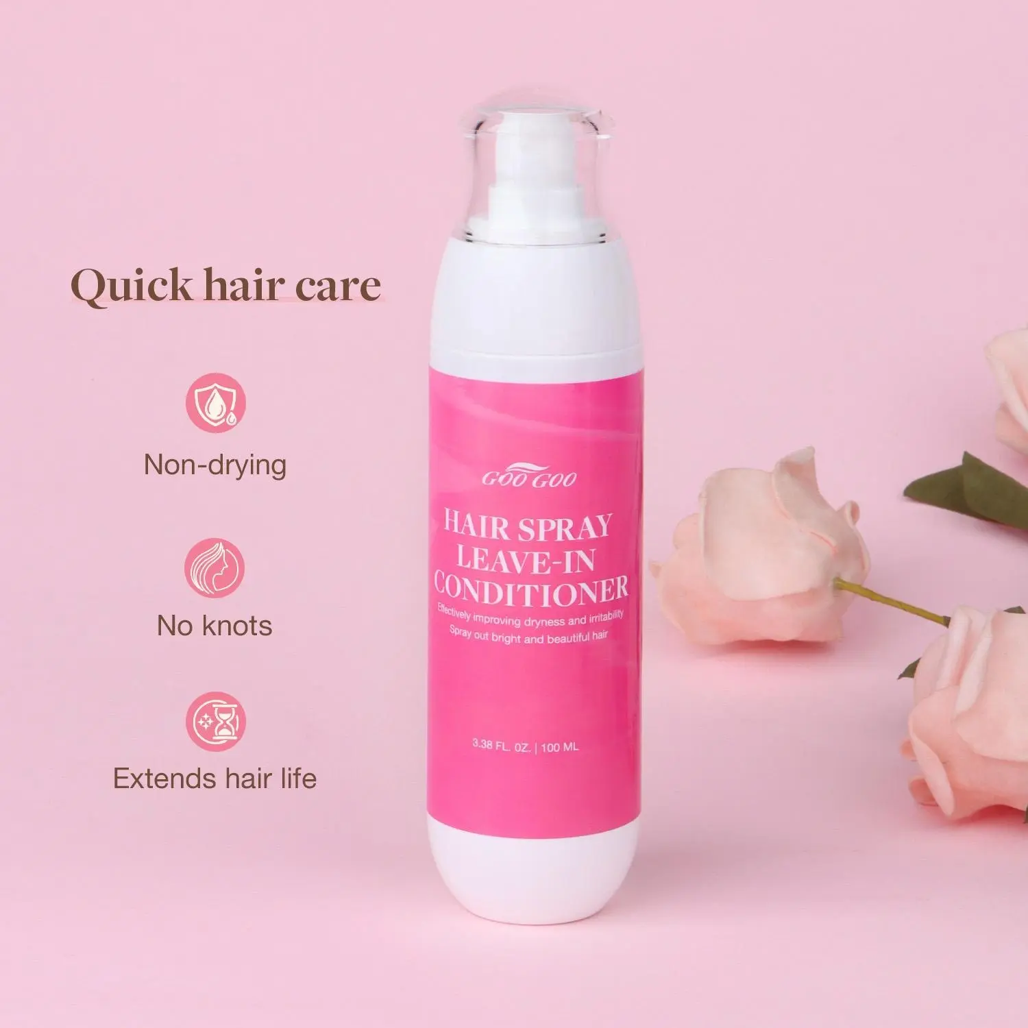 GOO GOO Hair Spray Leave-in Conditioner, Detangles & Fights Frizz, Hair Care for Dry Damaged Hair for Both Men and Women summer hairstyles #summerwins #SummerFinds