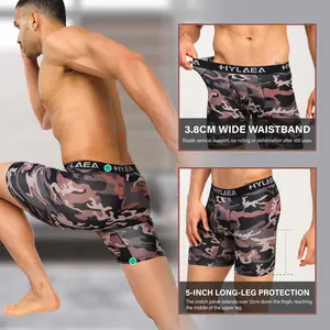 HYLAEA Anti-Ride Boxer Briefs for Men – Soft Bamboo Fiber, Long-Leg, Quick-Dry, Office, Workout & Summer Wear