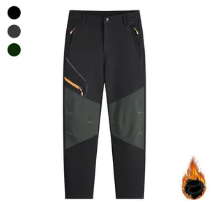 Men's Winter Pants Fleece Lined Ski Snow Pants Water Resistant with Zippered Pockets Outdoor Work Pants Keep Warm Windproof Cycling Suitable For Sport Daily Wear Men Outfits fleece-lined Trouser Casual Jogger High Rise Joggers  men pants