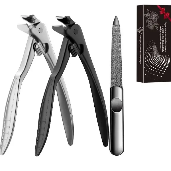 Fingernail & Toenail Clippers Set - Fingernail & Toenail Clippers for Precision Cutting | Stainless Steel Blades, Ergonomic Handles & Built-In Nail File | Travel-Friendly Grooming Tools With Box | Smooth, Clean Cuts Every Time