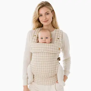 Luxe for Less Baby Carrier for Infant, Houndstooth Design Cotton-Linen Blend baby Carrier for Newborn