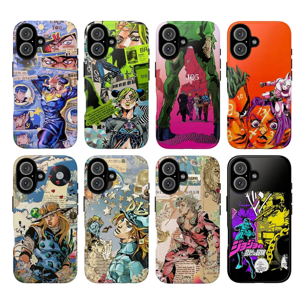 Anime Phone JoJo Anime Dual Layer Protective Phone Case, Shockproof Hard Shell Cover Compatible with iPhone 11-17 & Samsung S23-S25 LUMN StudCase, Phone Cover For iPhone 17 16 15 14 13 12 11 Samsung S25 S24 S23 Case, Dual Layer Protective Phone Cover