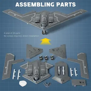 B-2 Bomber Airplane Model Kit, Plastic Material for Adult Collectors, Unique Desktop Decoration & Holiday Gift for Enthusiasts, Building Sets
