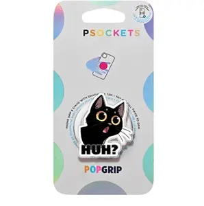 Cute Black Cat Phone Grip Magsafe, Cat Huh Phone Holder, Funny Phone Grip, Cartoon Kindle Grip, Gift for Girls Boys