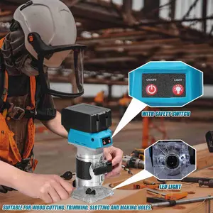 Speed Adjustable Brushless Wood Router Multifunctional Woodworking Electric Trimming Milling Engraving Slotting Machine 18000rpm