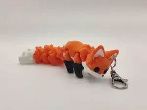 Articulating Fox Keychain – 3D Printed Animal Charm