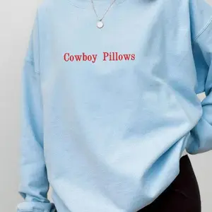 Cowboy Pillow Embroidered T-shirt/Sweatshirt/Hoodie, Funny Western Rodeo Aesthetic Sweater, Cute Rustic Country Vibes Tee, Cozy Gift For Her Him