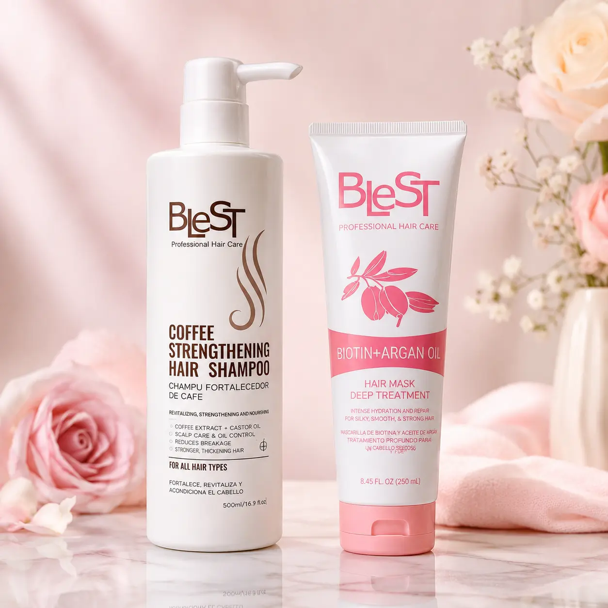 BleST Coffee Shampoo & Biotin Argan Hair Mask Duo