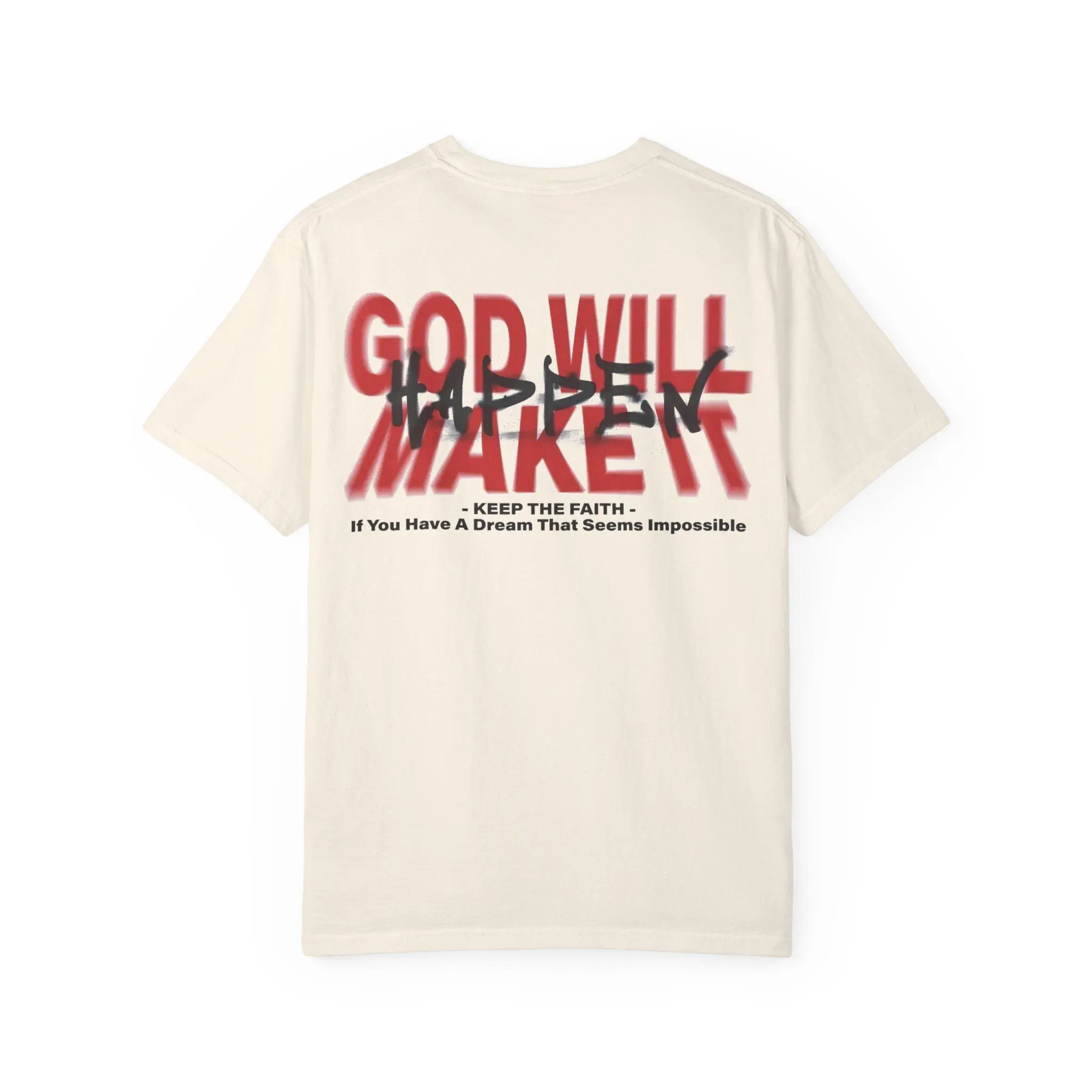 God Will Make It Happen Print Short Sleeve T-Shirt Casual Menswear