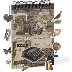 50 Sheets Include 595pcs Pre-Cut Vintage Stickers for Journaling The Washi Brown Scrapbooking Stickers and Ephemera for Junk Journal Supplies DIY Crafts Dark Academia Stickers for Adults Decorative Stickers
