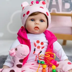 20-inch reborn baby doll, soft cloth body, gender-neutral, handmade, realistic lifelike details, includes a bottle and birth certificate. Ideal as a birthday gift, for collectors, and a perfect gift for children.