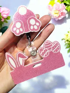 Easter Badge Buddy and Badge Reel Set - Easter Bunny Badge - Easter Eggs Badge - Spring Badge - Easter Badge Topper - Nurse Badge Buddy - Xray Badge Buddy