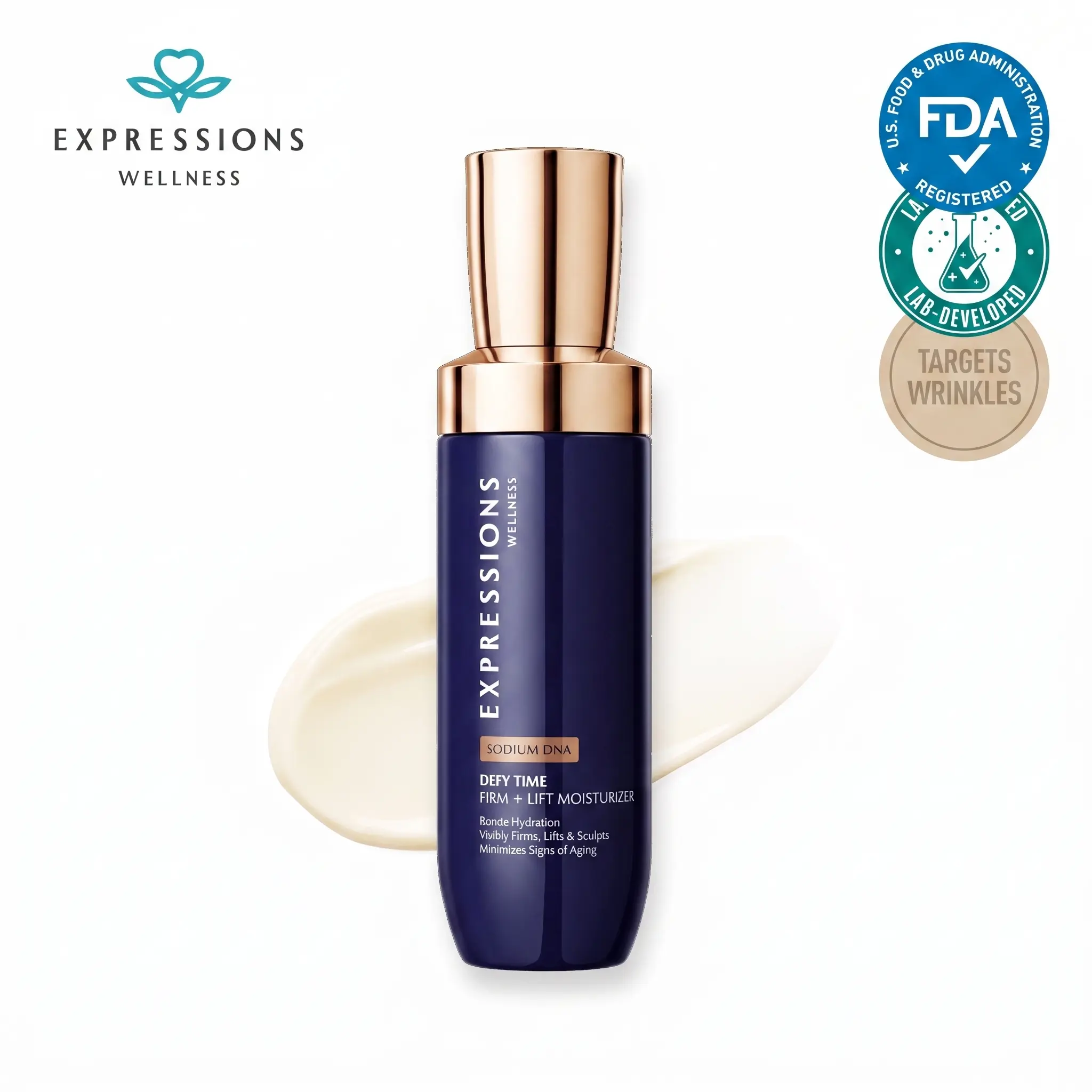 Anti-Aging Facial Lotion with PDRN & Niacinamide Long-Lasting Moisturizing and Firming Cream - Targets Fine Lines & Dryness - Everyday Skincare, Light, Non-Greasy, Non-Irritating, 3.38 oz / 100 ml