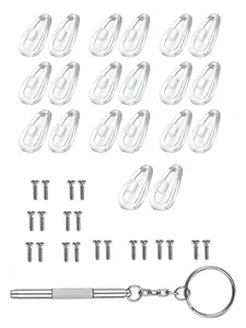 10 Pairs Soft Silicone Eyeglass Nose Pads, Glasses Repair Kit with Screws and Screwdriver, No-mark Pressure-relief Anti-slip Nose Pads, Suitable for Most Eyeglasses and Sunglasses, Glasses Grips