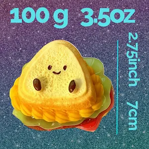 Super soft sandwich squishy, TABA, food lover's toy, DIY handmade squishy toy, cartoon creative design, for teachers, office workers, Valentine's Day, birthday, back to school, Christmas, New Year, Easter, gift